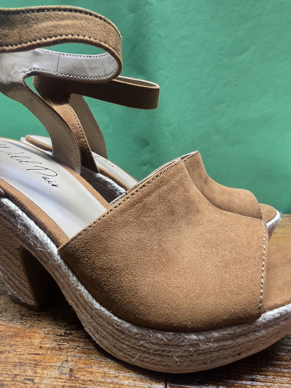 Suede Platform Sandals in Tan Women Size 7